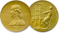 Pulitzer Prize, Daniel Chester French (1850-1931) [Public domain], via Wikimedia Commons.