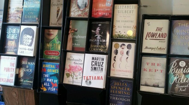 Book display inside Capitol Book & News in Montgomery, Alabama.