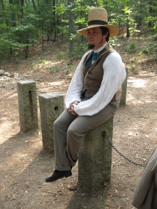 Henry David Thoreau re-enactor at Walden Pond. Photo by Mollie Waters