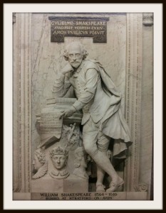 William Shakespeare's monument Poet's Corner in Westminster Abbey. 