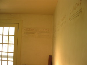 Faulkner wrote the outline for his novel on the walls of his writing room.