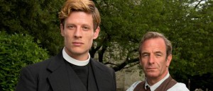 James Norton as Sidney Chambers and Robson Green as Geordie Keating in the PBS series Grantchester. Photo from pbs.org. 